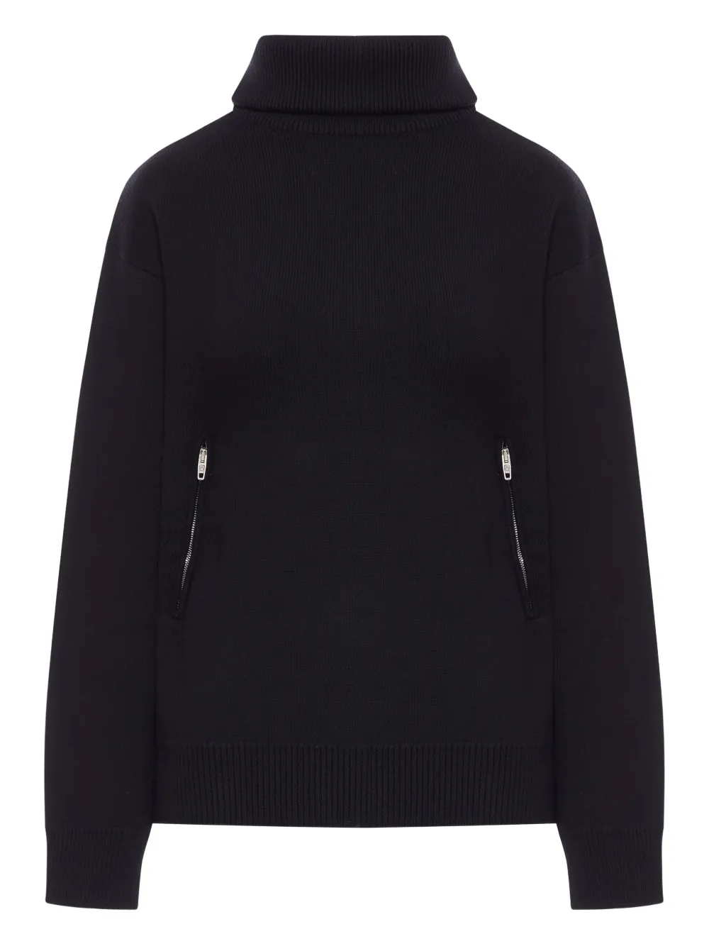 Balenciaga Reversible Sweater With High Collar And Pockets In Black