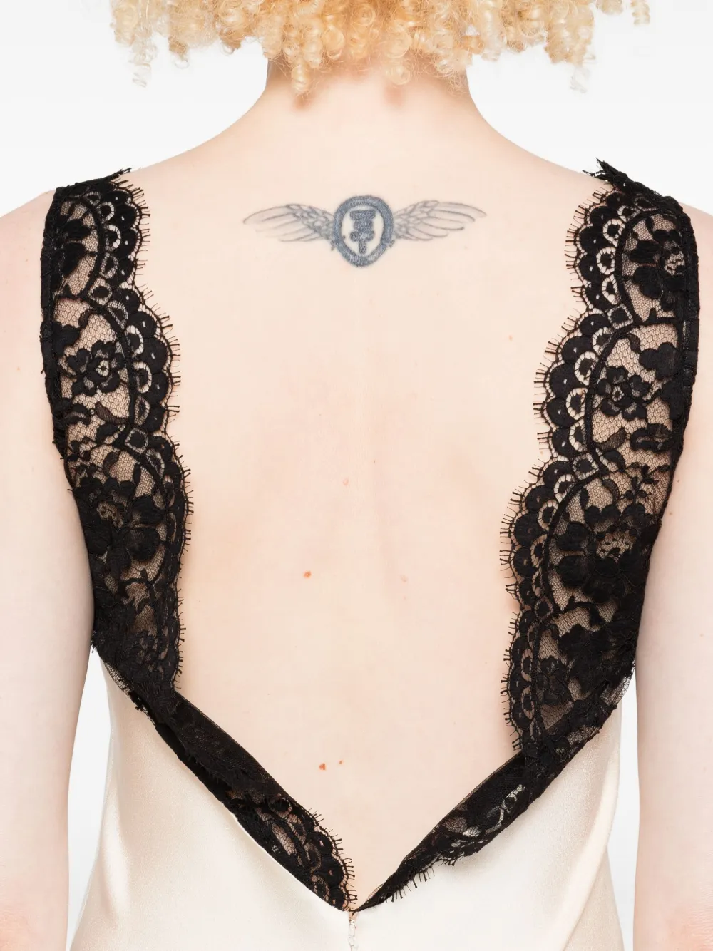 Chb Christian Boaro Lace-insert Slip Dress In White