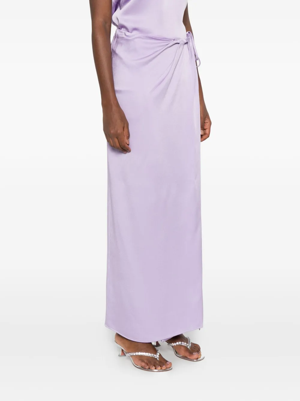  Chb Christian Boaro Wrap-tie Maxi Skirt - Purple 