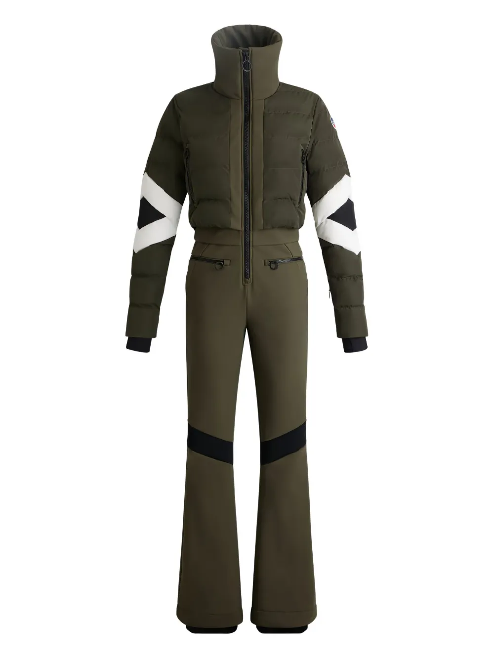 Fusalp Quilted Panelled Ski Jumpsuit In Green
