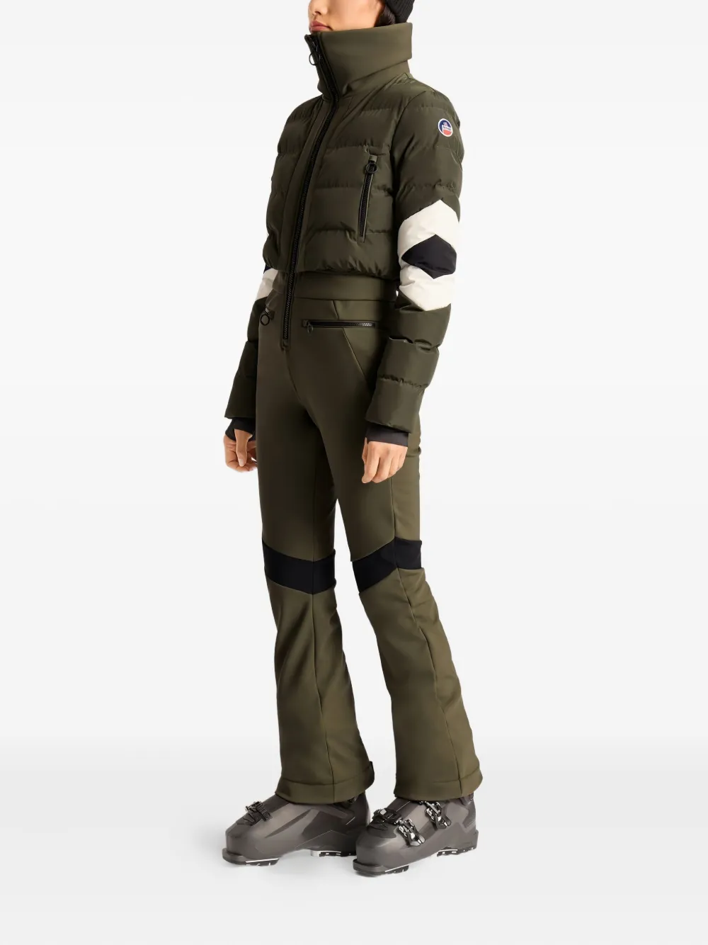 Fusalp Quilted Panelled Ski Jumpsuit In Green