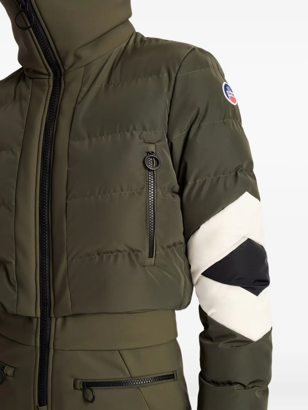 Fusalp Quilted Panelled Ski Jumpsuit In Green