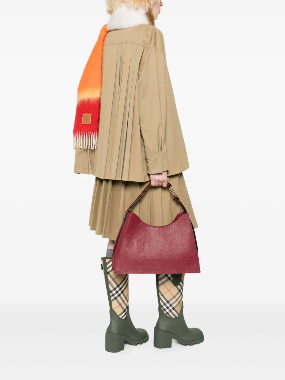 Furla Leather Shoulder Bag In Red
