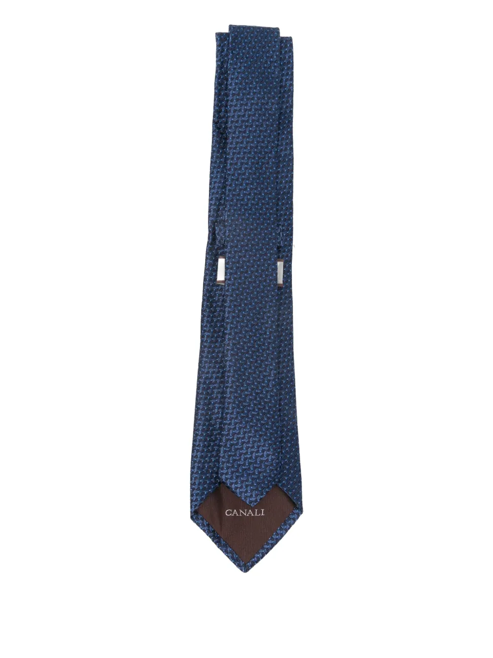 Canali Patterned Tie In Blue