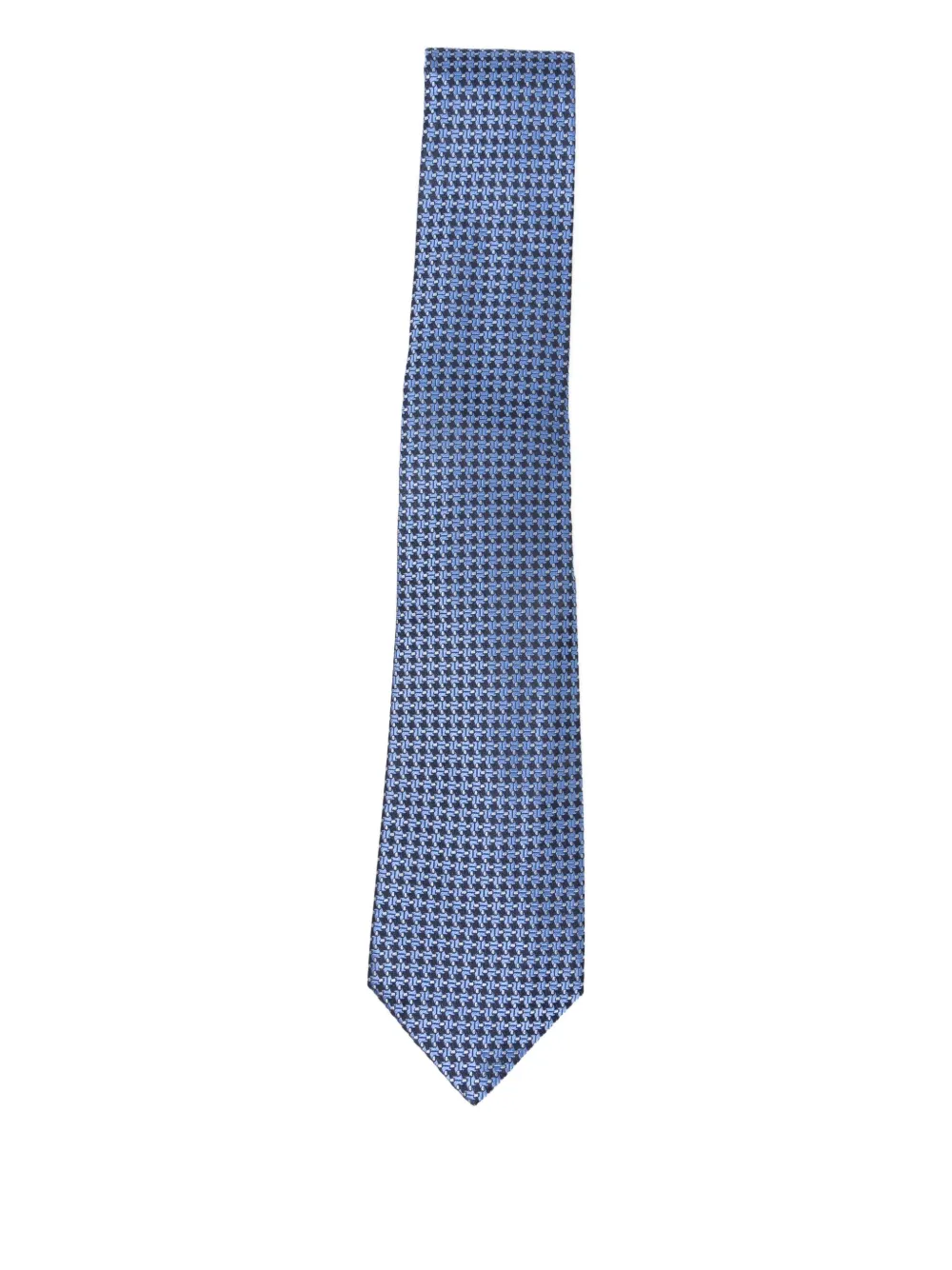 Canali Patterned Tie In Blue