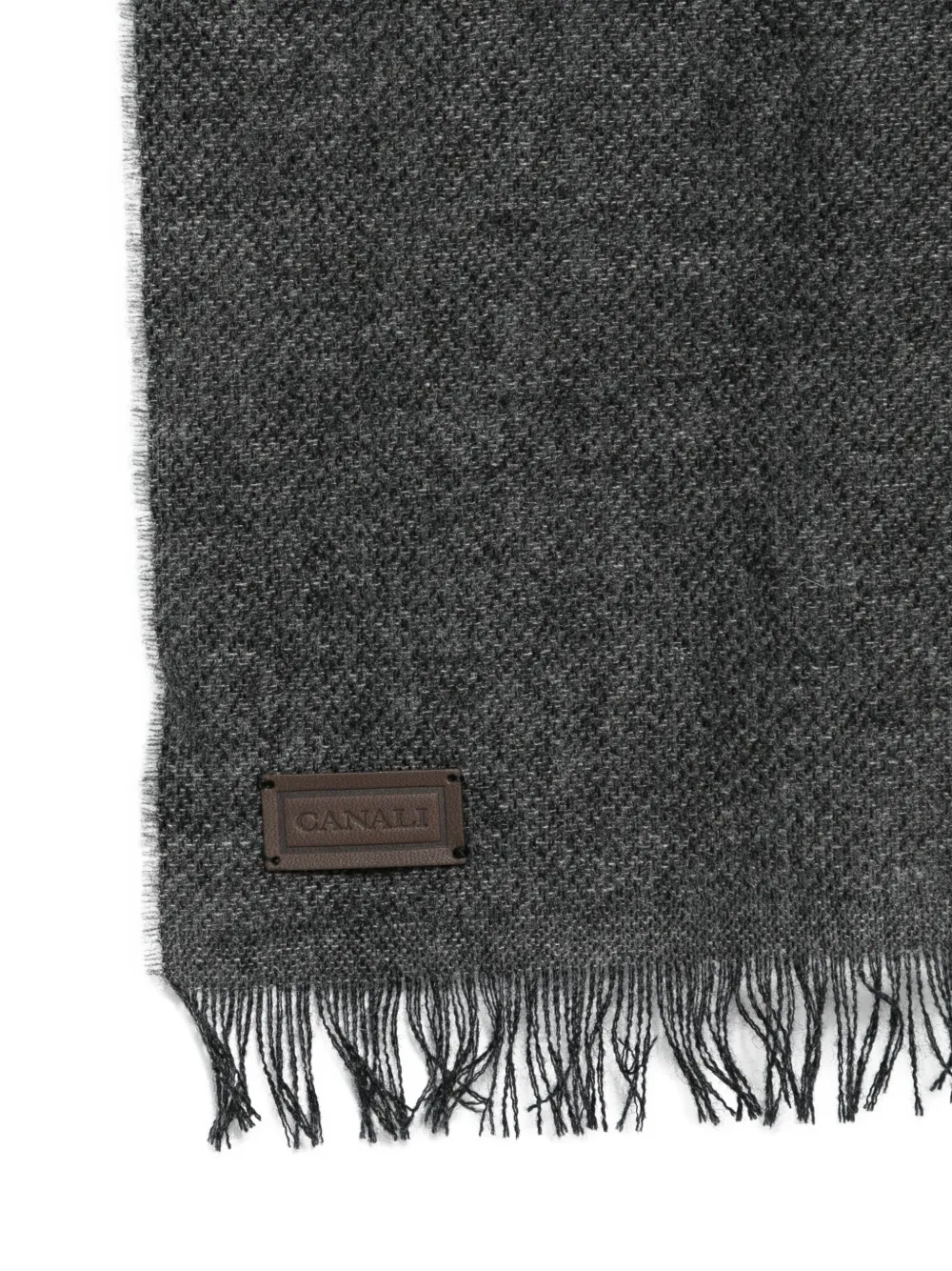 Canali Sjaal met franje Grijs
