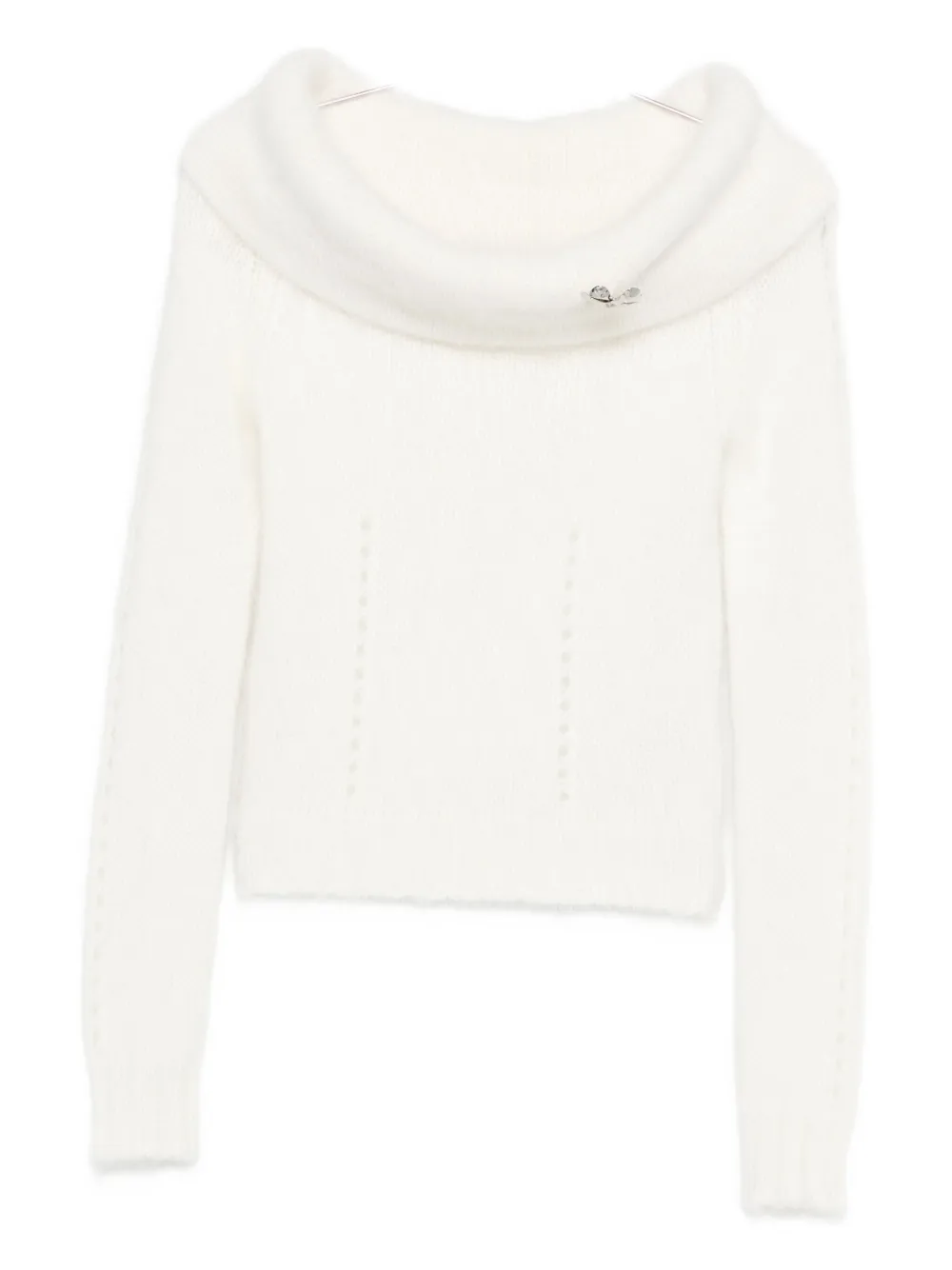 Blumarine Cowl-neck Sweater In White
