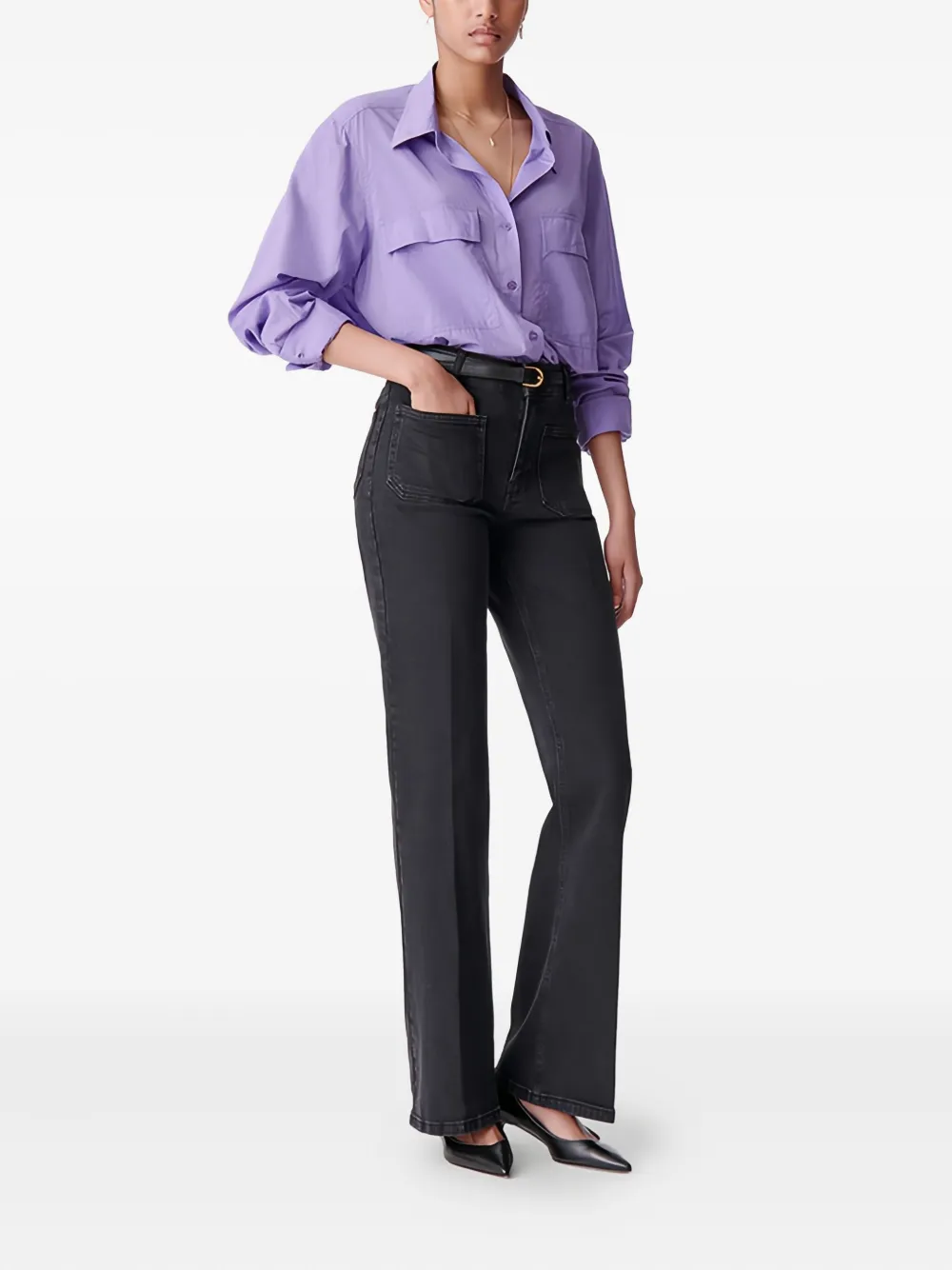 Vanessa Bruno Flared jeans met zakdetail - Zwart