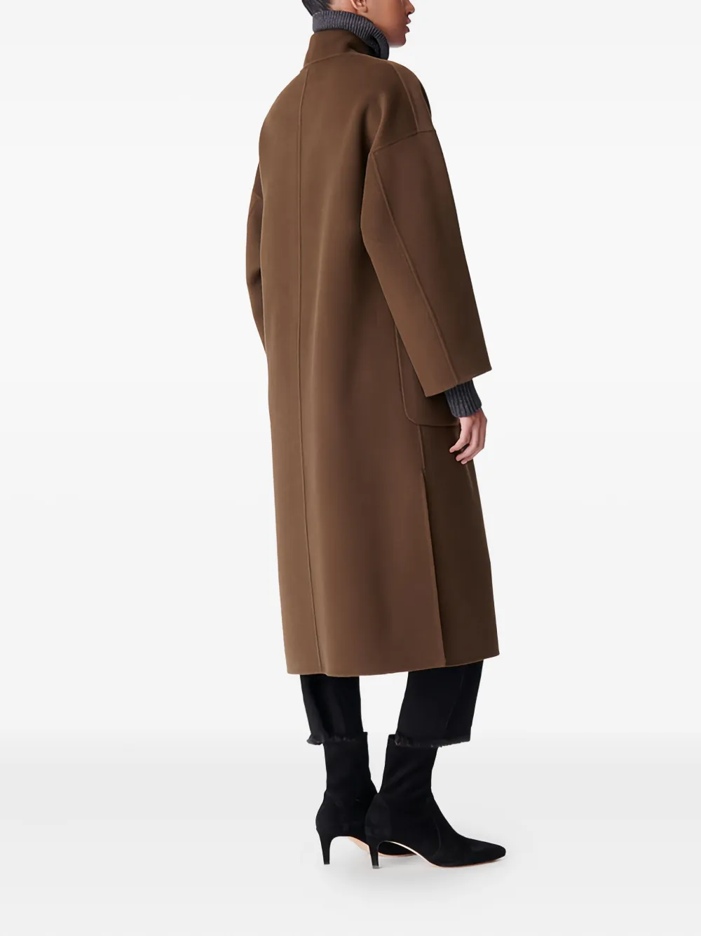 Vanessa Bruno Belted Patch-pocket Coat In Brown