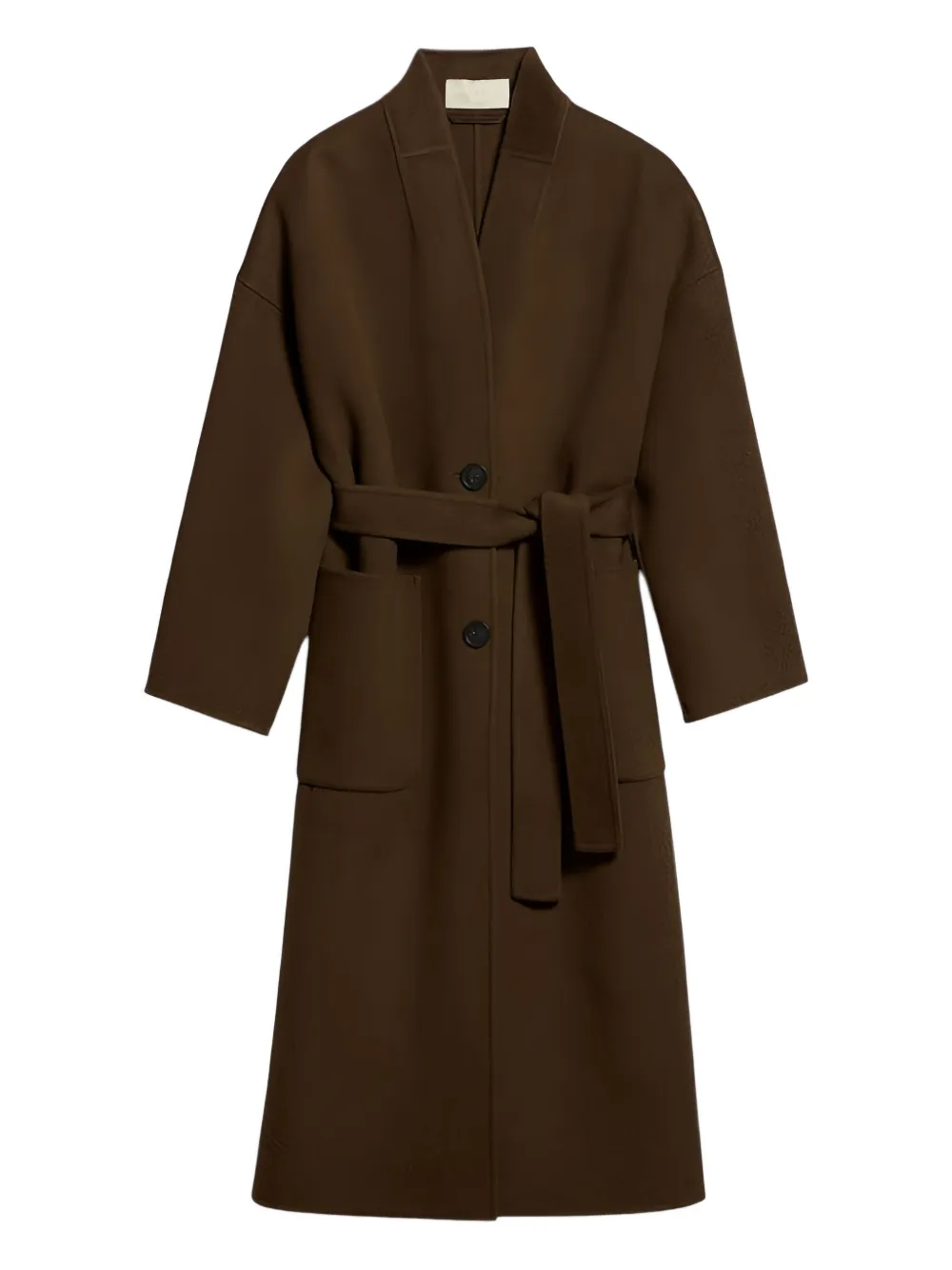 Vanessa Bruno Belted Patch-pocket Coat In Brown