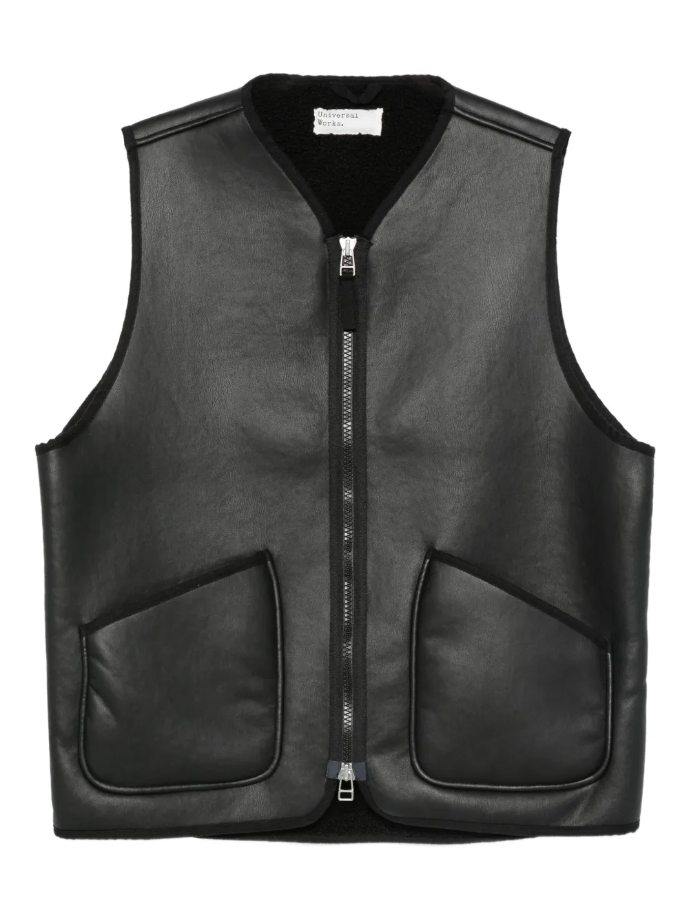 Universal Works zip-front pocket vest - ブラック Universal Works zip-front pocket vest - ブラック