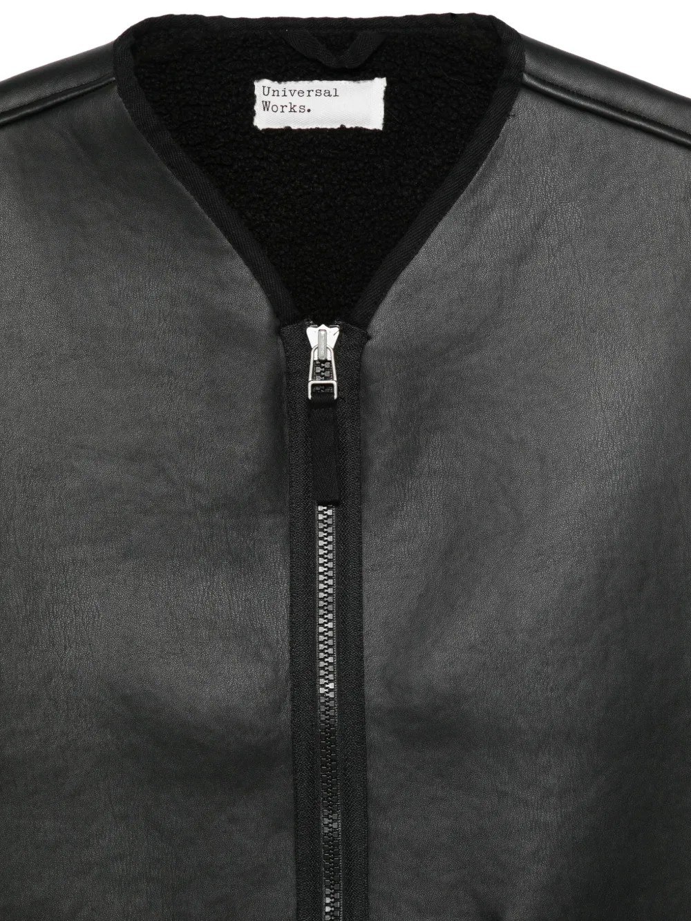 Universal Works Gilet met zak en rits Zwart