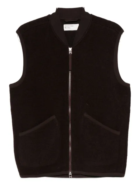 Universal Works zip wool gilet
