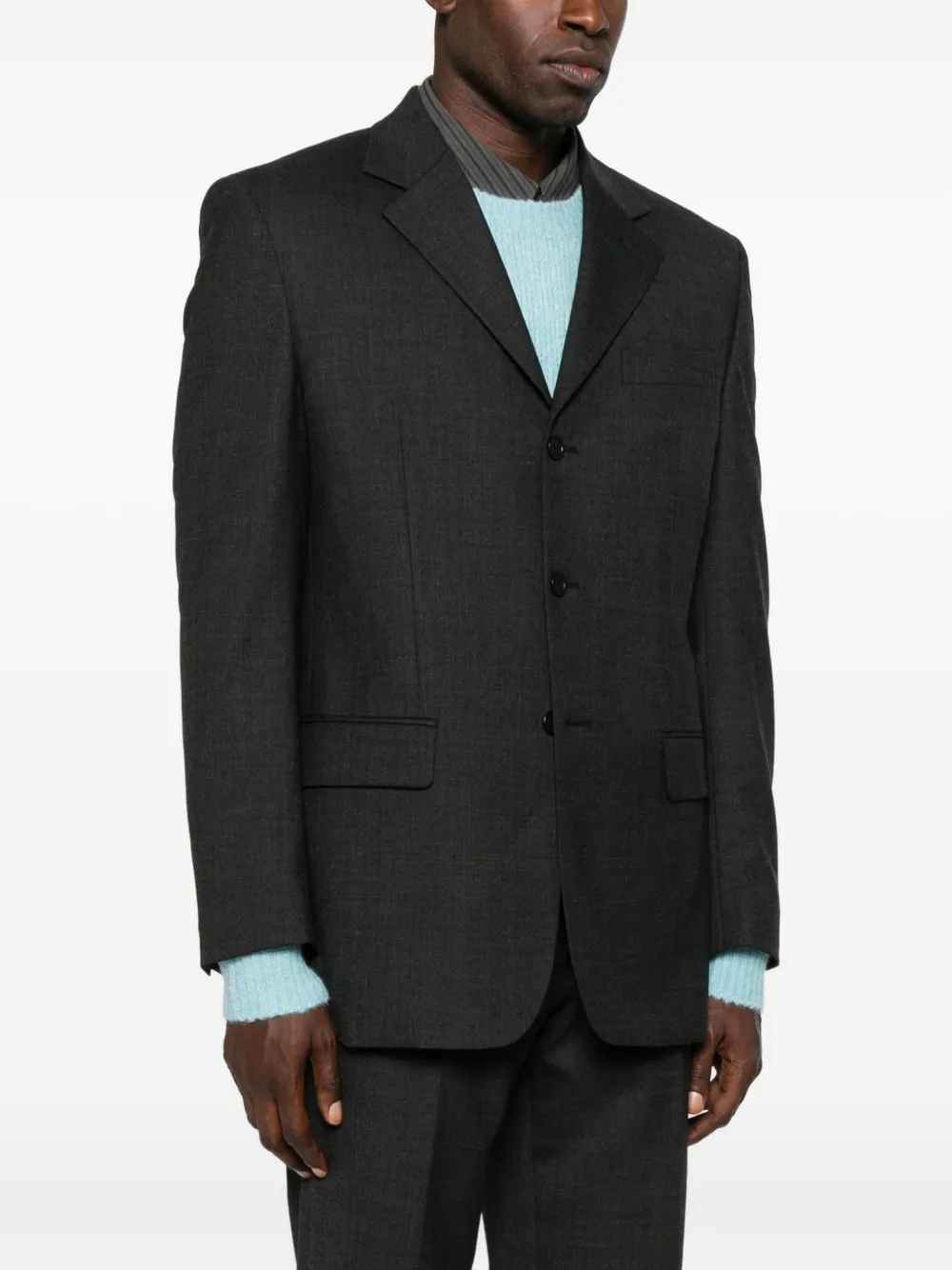 Sunflower Single-breasted Notched-lapel Jacket In Black