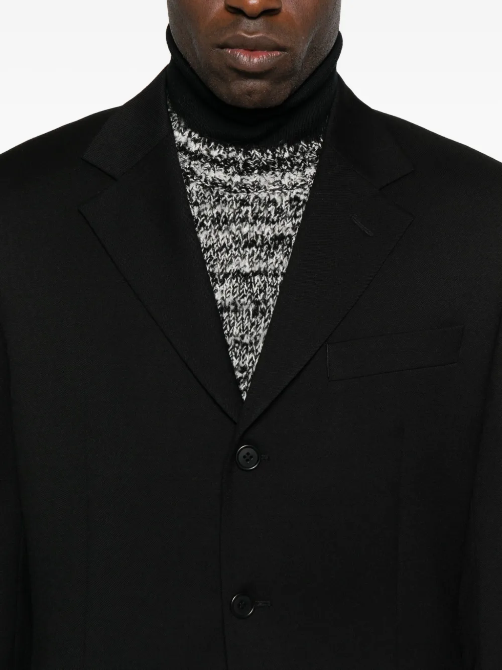 Sunflower Single-breasted Notched-lapel Jacket In Black