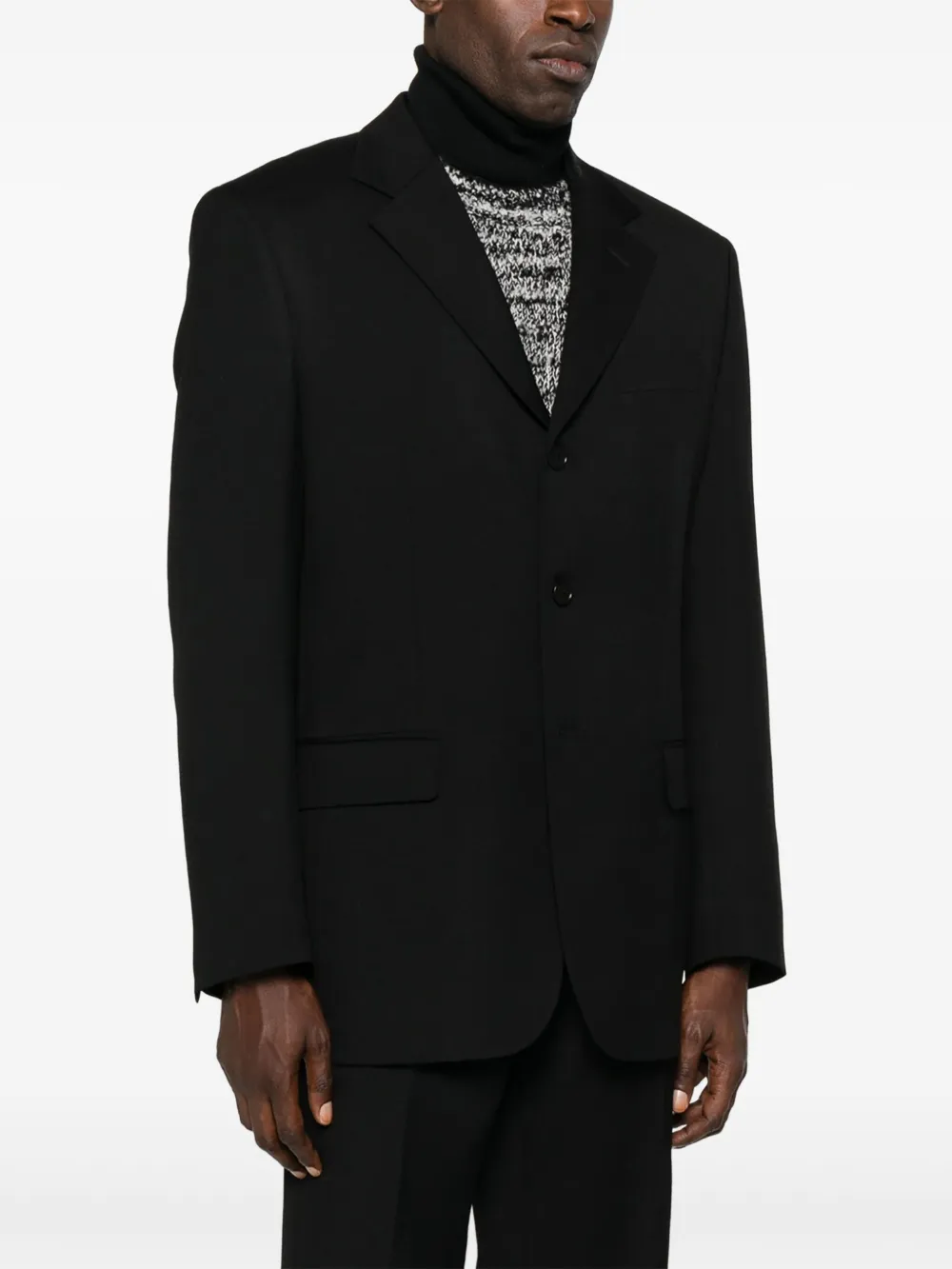 Sunflower Single-breasted Notched-lapel Jacket In Black