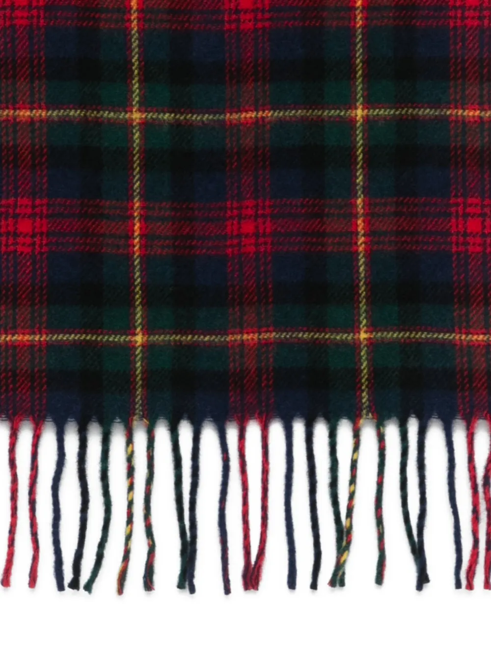 Polo Ralph Lauren tartan-pattern fringed scarf - Rood