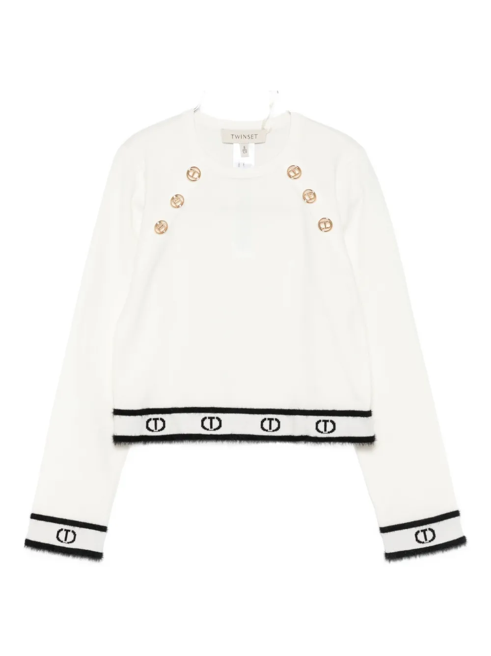 Twinset Kids Sweater With Buttons In Neutral