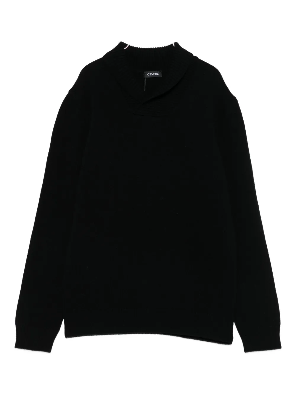 Cenere Shawl-collar Jumper In Black