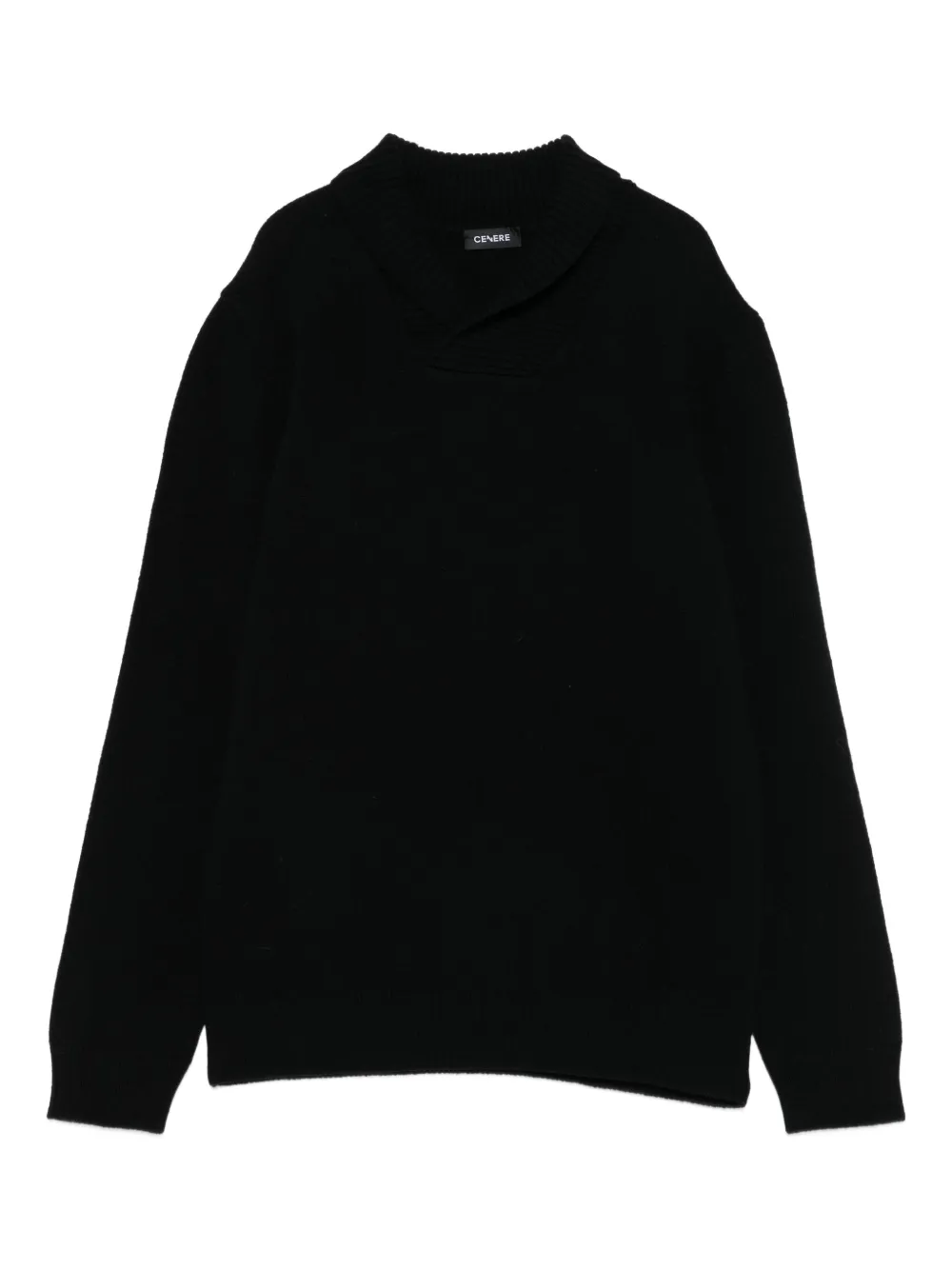 Cenere GB suéter con cuello esmoquin | negro | Image 1