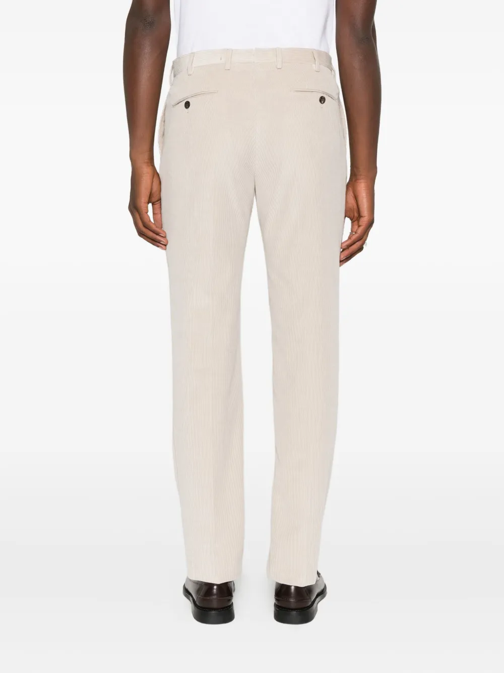 Incotex Ribfluwelen broek Beige