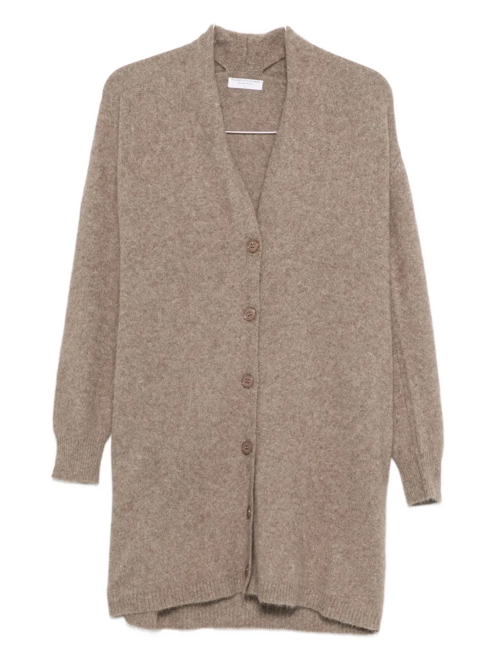 Majestic Button-up Wool Cardigan In Neutral