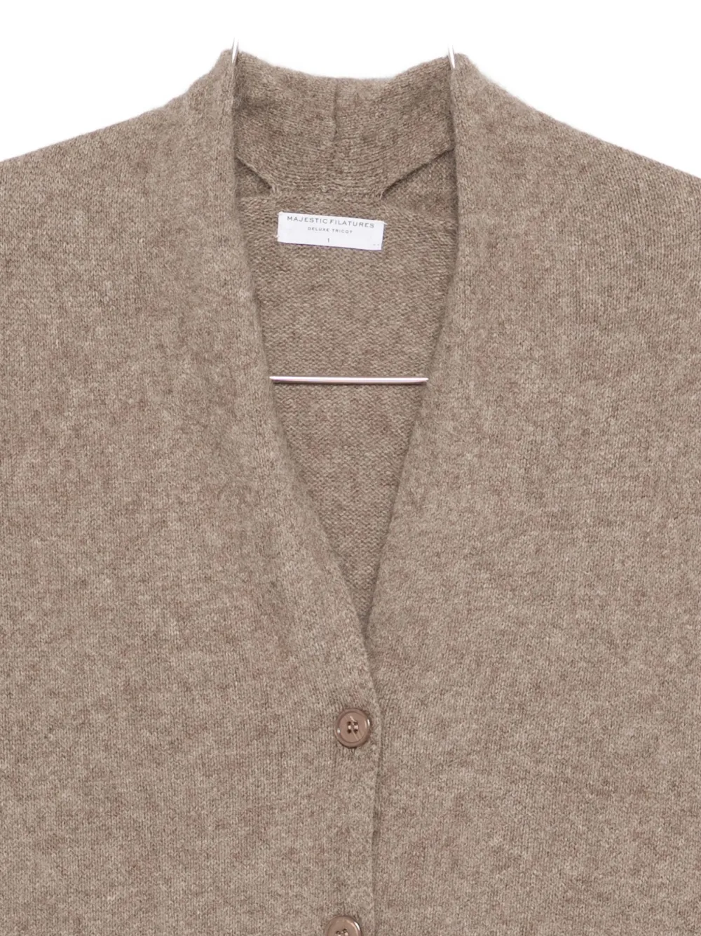 Majestic Button-up Wool Cardigan In Neutral