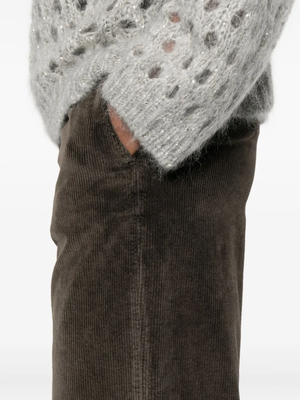 Peserico Ribfluwelen broek Bruin