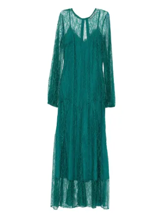 TWINSET lace-overlay Keyhole Dress | Green | FARFETCH IL TWINSET lace-overlay Keyhole Dress | Green | FARFETCH IL