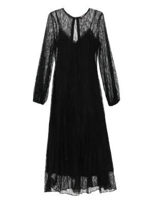 Philosophy Di Lorenzo Serafini Floral V-neck Midi Dress - Black