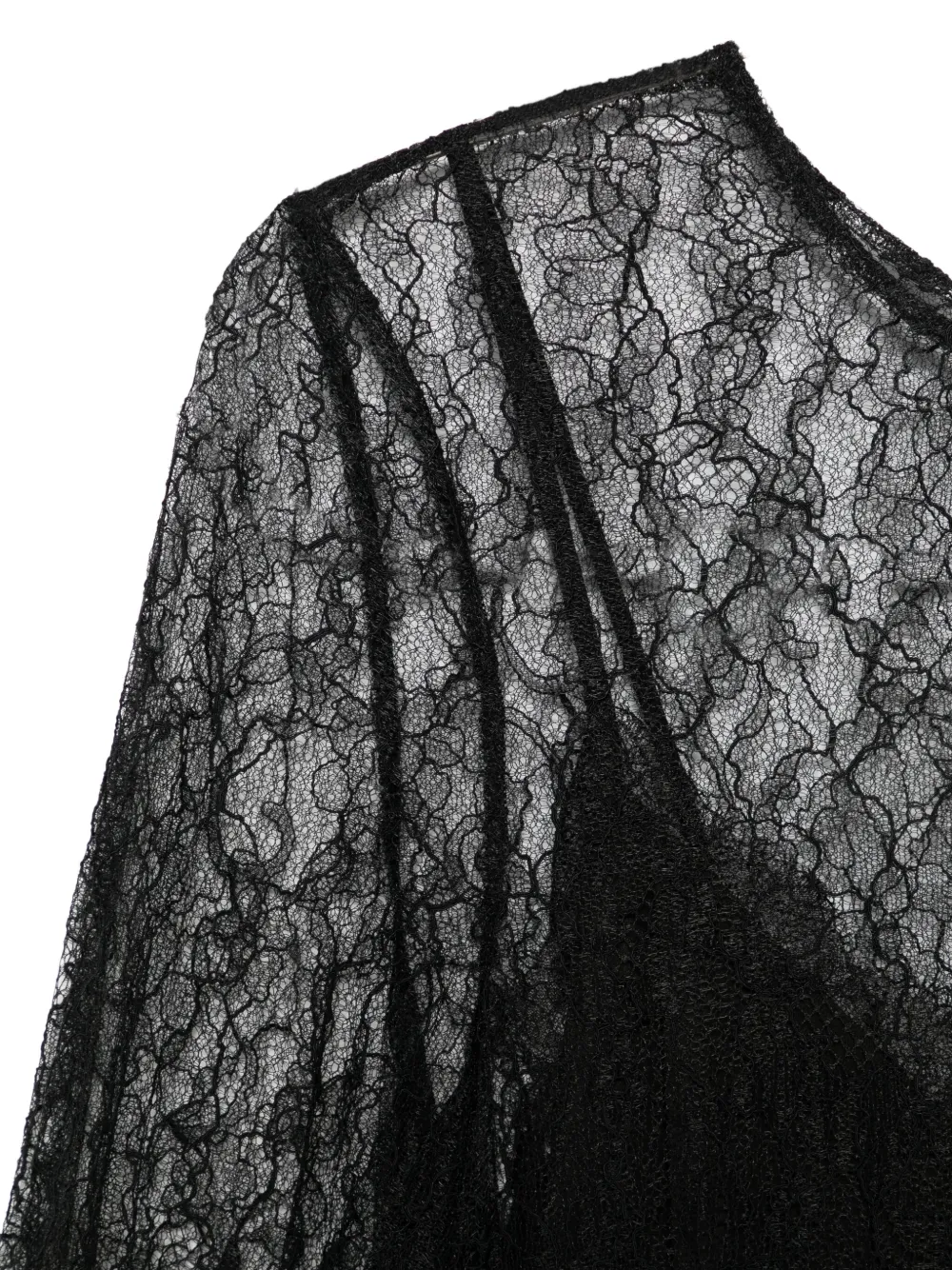 TWINSET Jurk met overslag van kant en lange mouwen Zwart