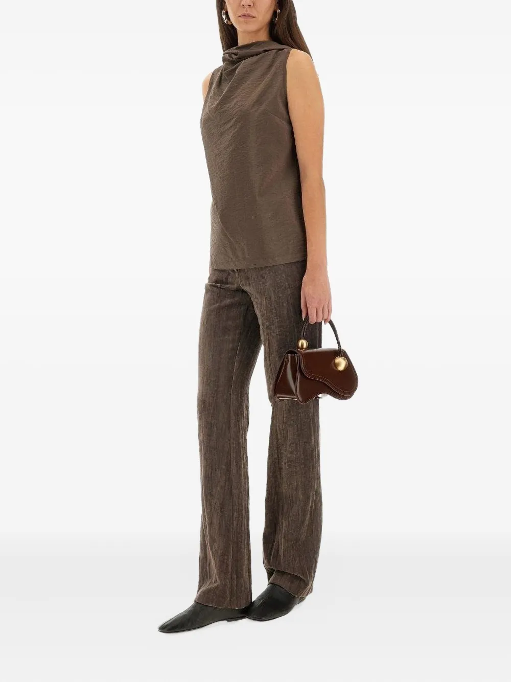 Alysi textured trousers - Bruin