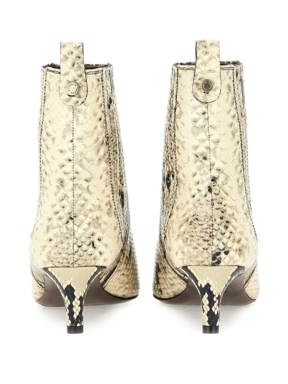 Roberto Festa Leren enkellaarzen met print Beige