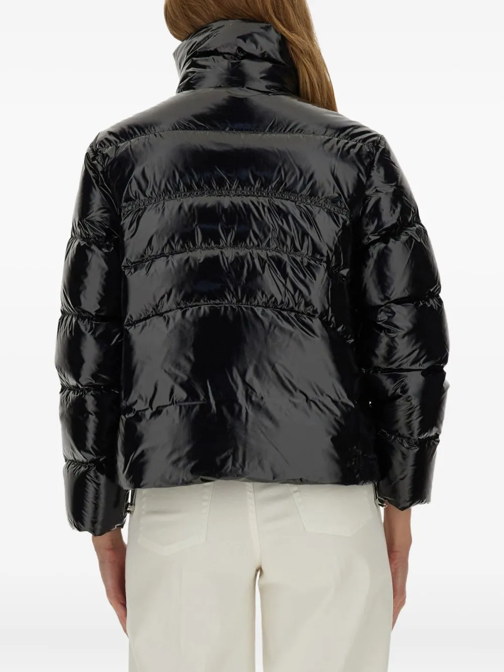 Colmar Glossy Down Jacket With High Collar In Black