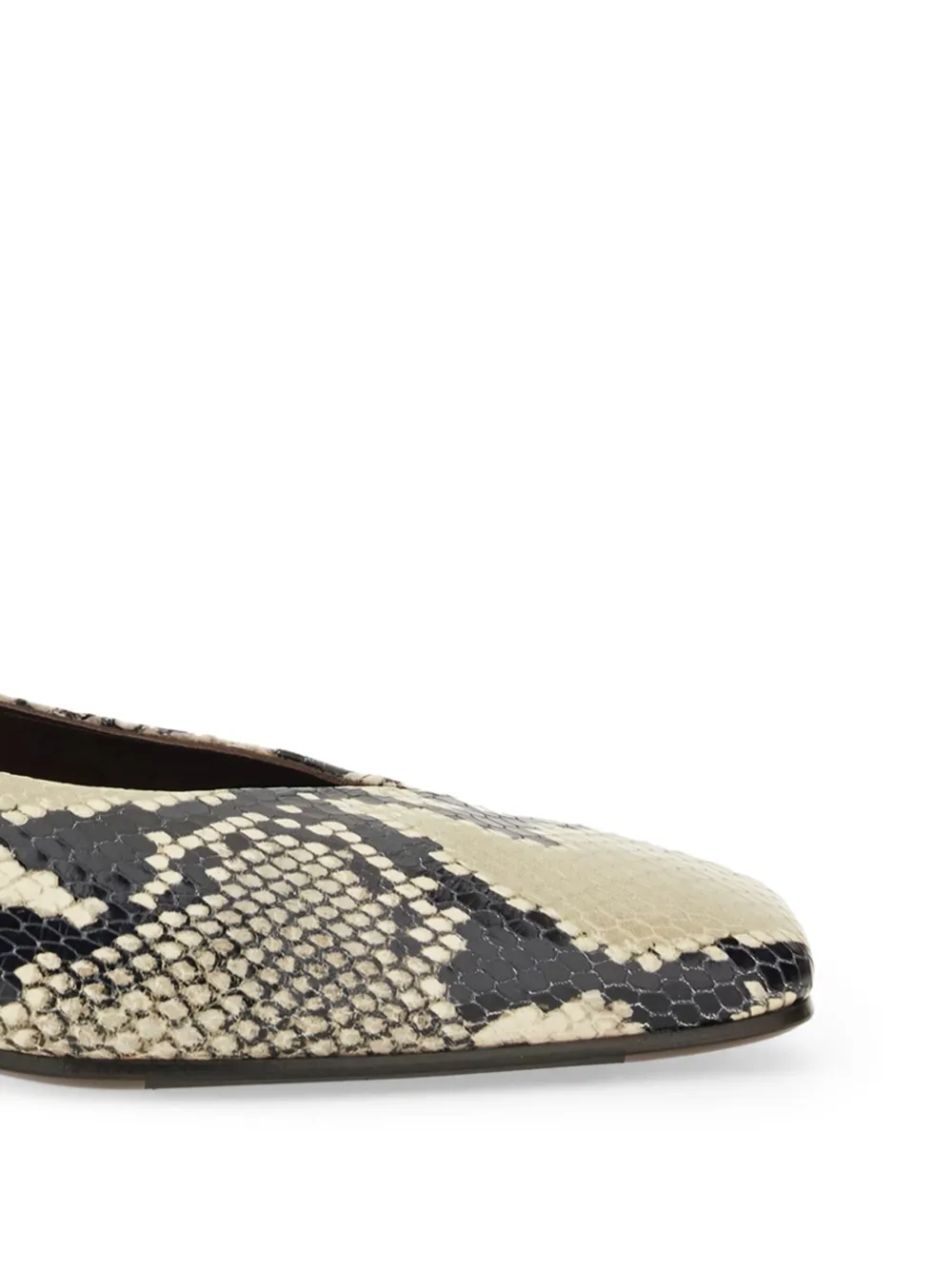 Roberto Festa Vina pumps met blokhak en pythonprint Beige