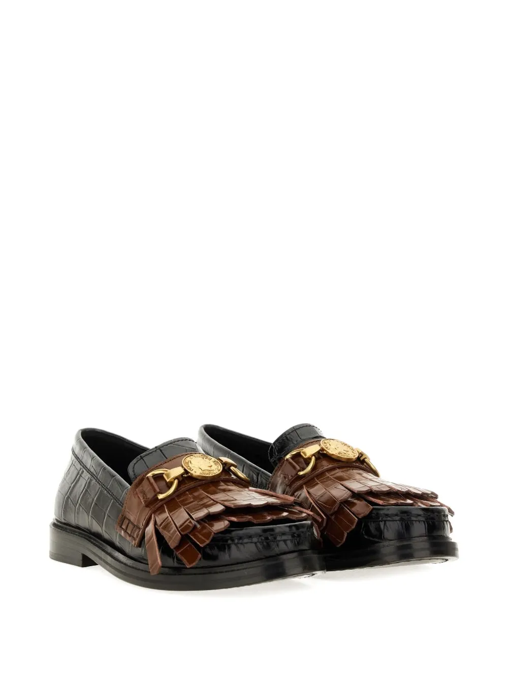Moschino coin-embellishment loafers - Zwart