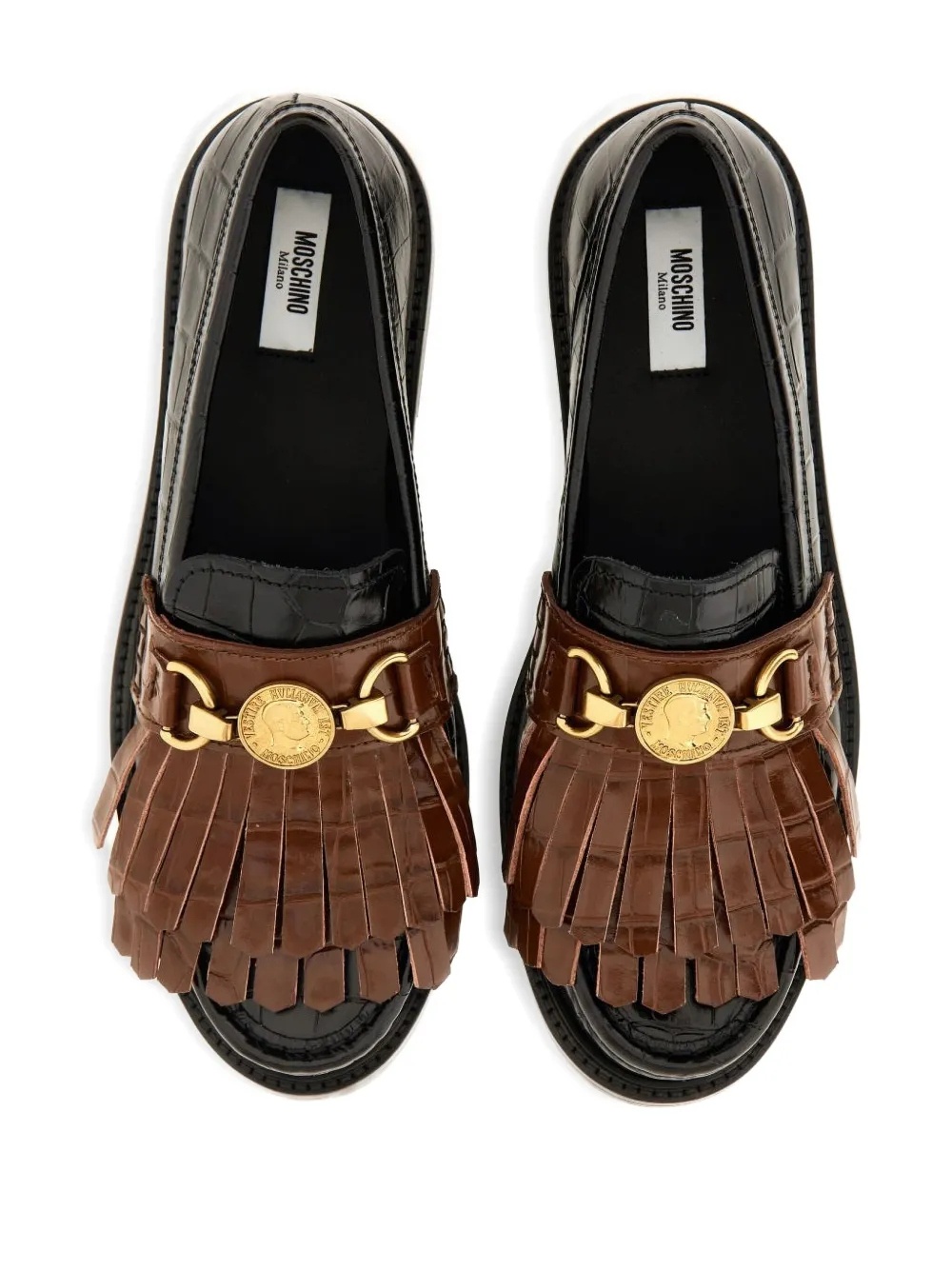 Moschino coin-embellishment loafers Zwart