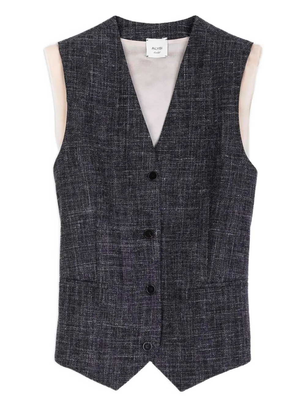 Alysi Buttoned V-neck Waistcoat In Blue