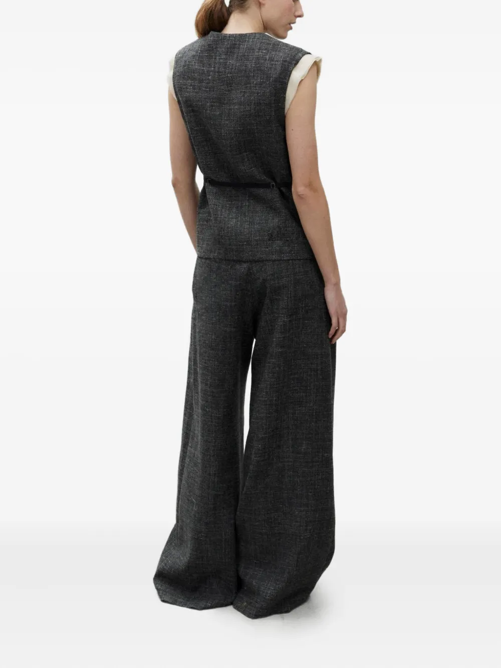 Alysi Buttoned V-neck Waistcoat In Blue