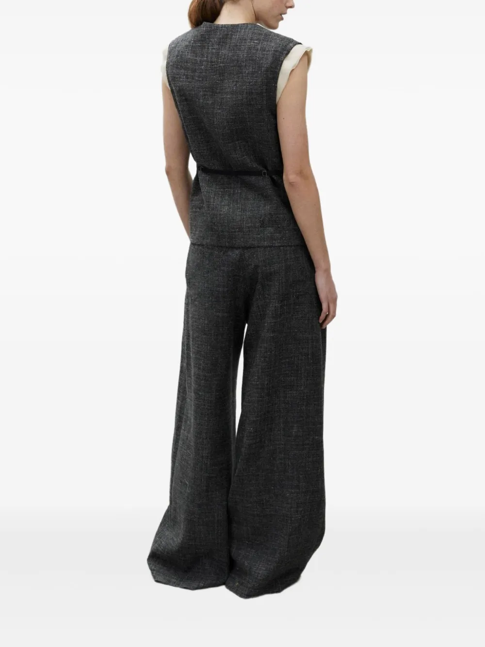 Alysi Gilet met knopen en V-hals Grijs