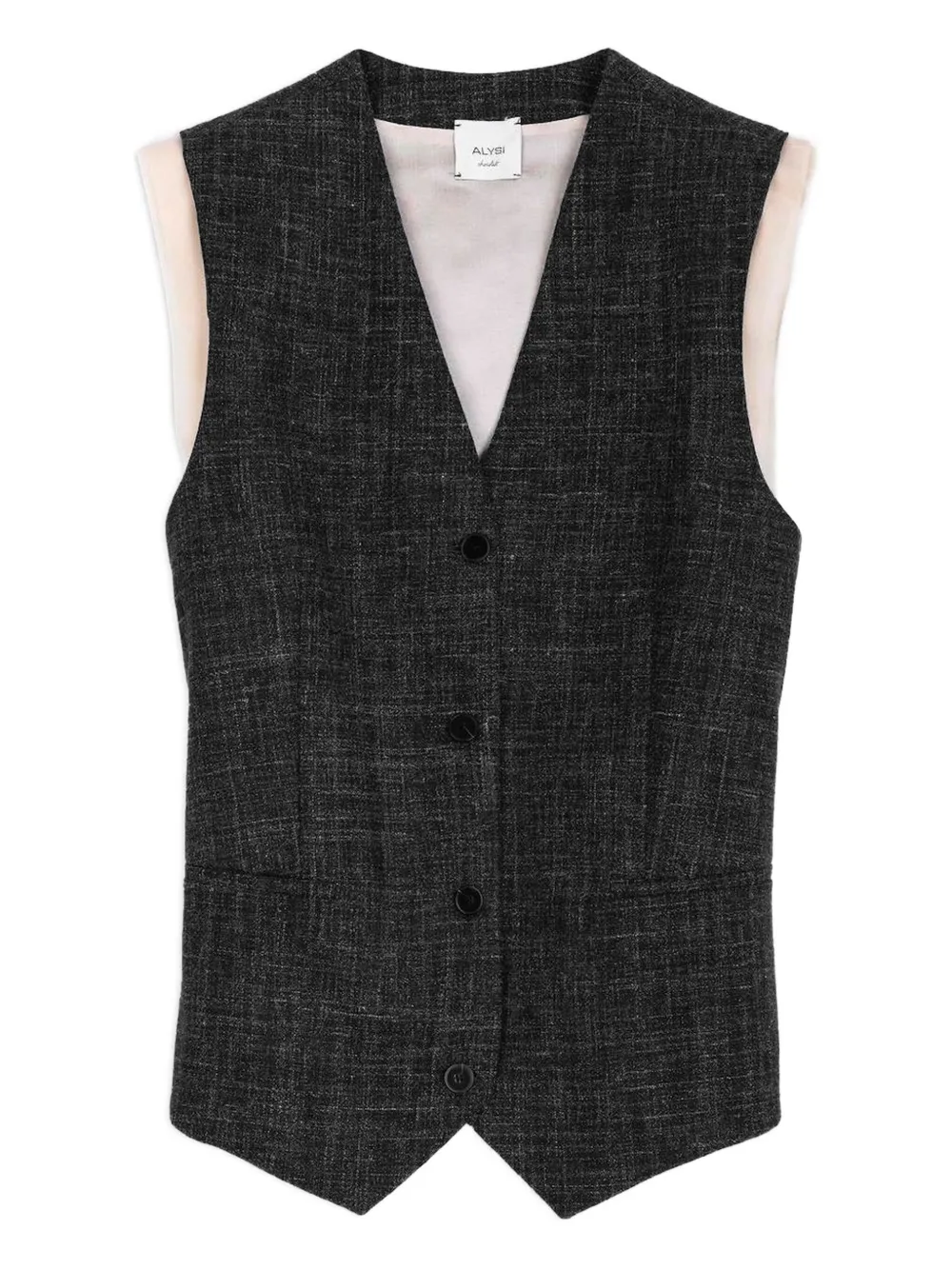 Alysi buttoned V-neck waistcoat | Grey | Image 1