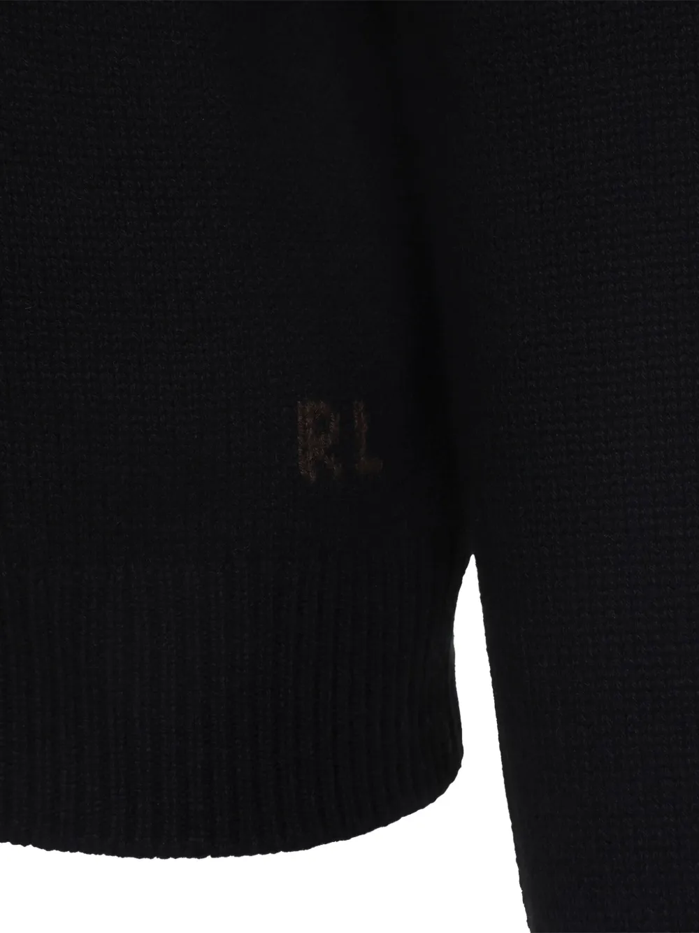 Ralph Lauren Long Sleeve Turtleneck Pullover Embroidered In Black