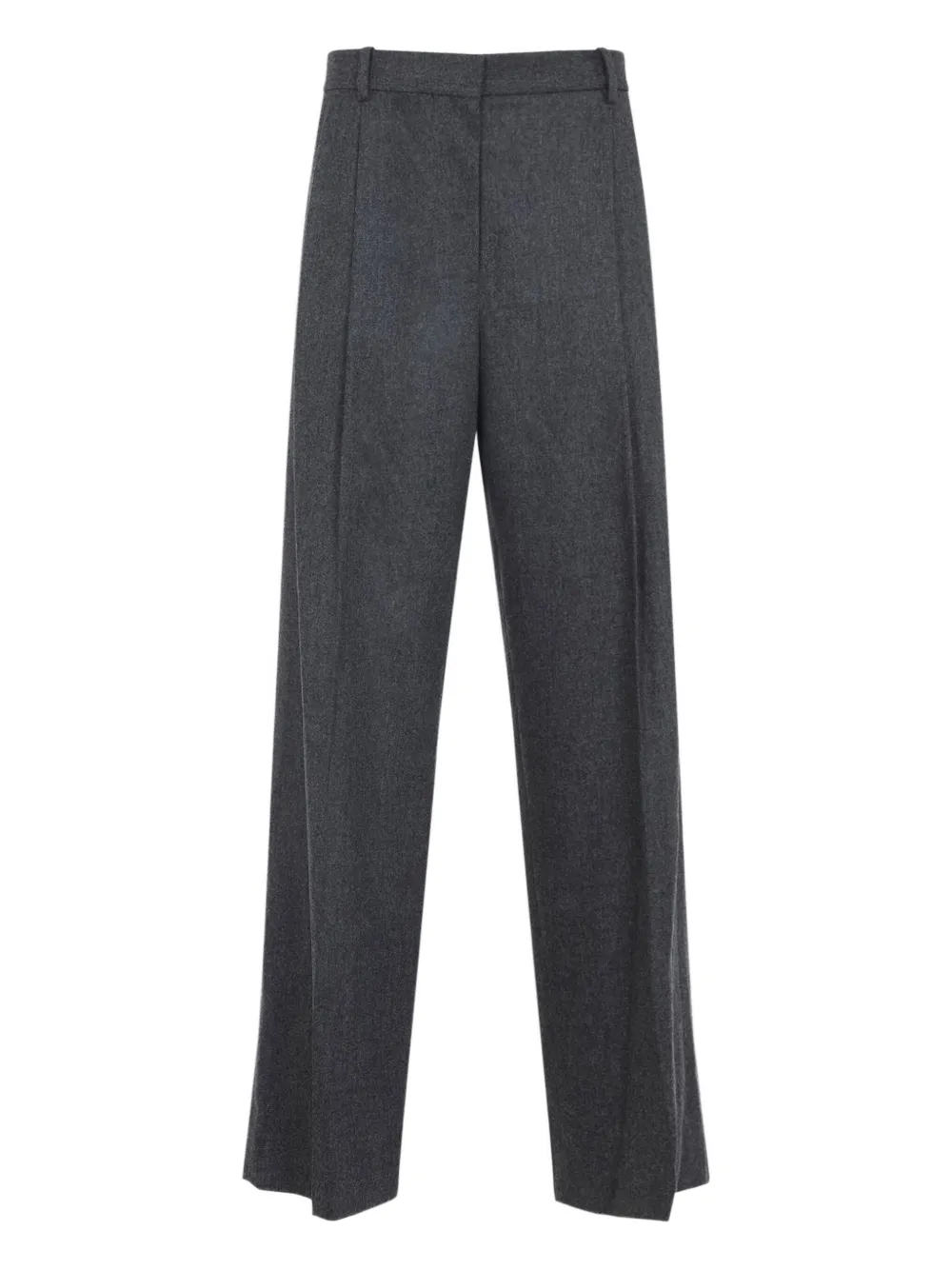 Khaite Wool Straight-leg Trousers In Gray