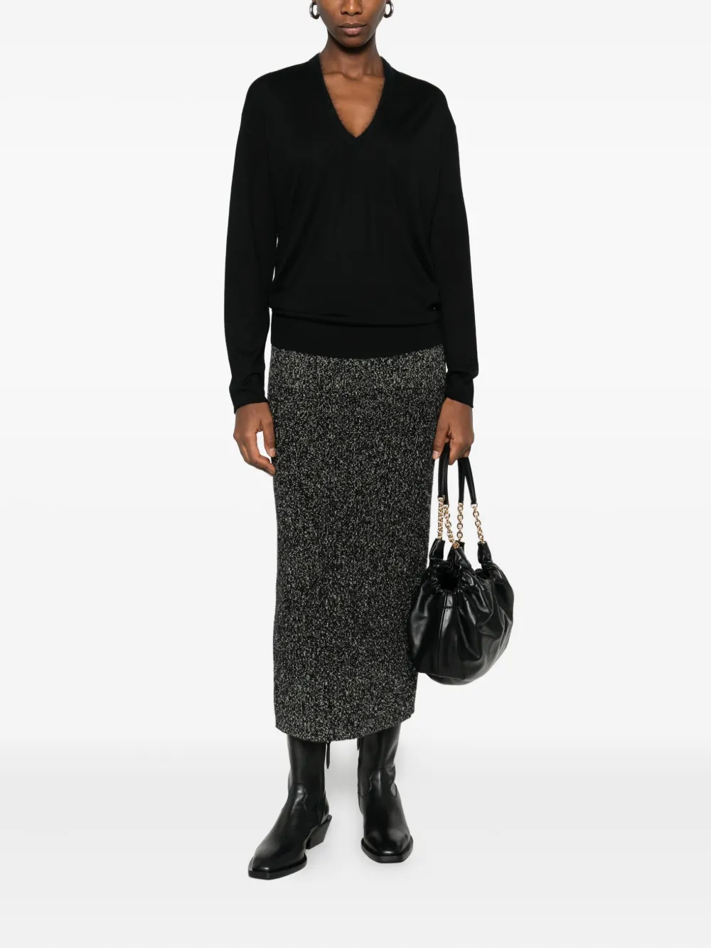 Dorothee Schumacher Trui met V-hals en lange mouwen Zwart