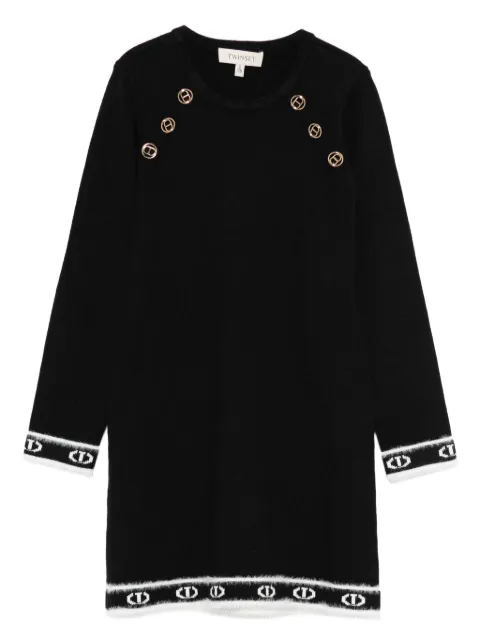 TWINSET Kids Oval T logo knit dress