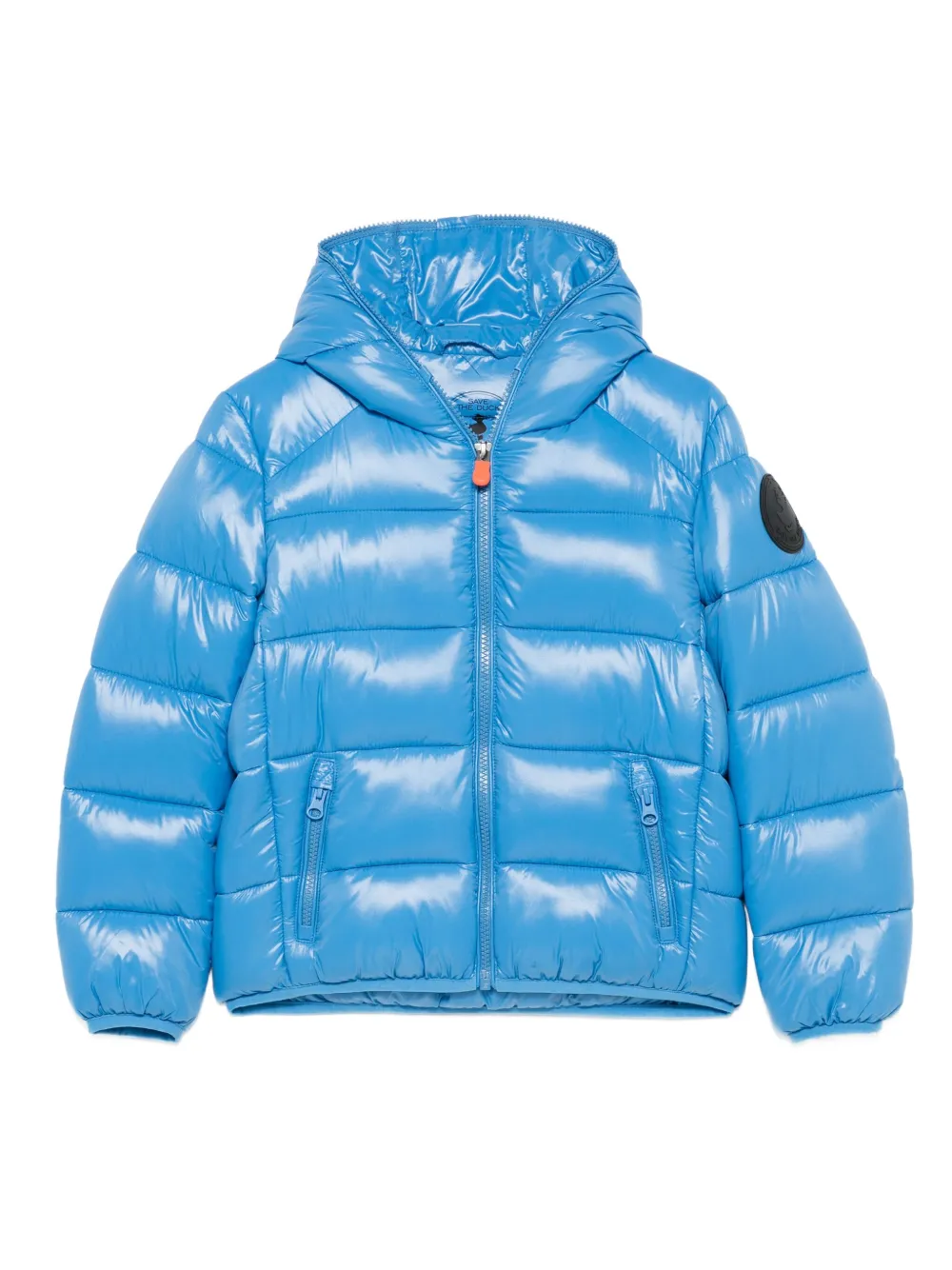 Save The Duck Hooded Puffer Jacket In Blue