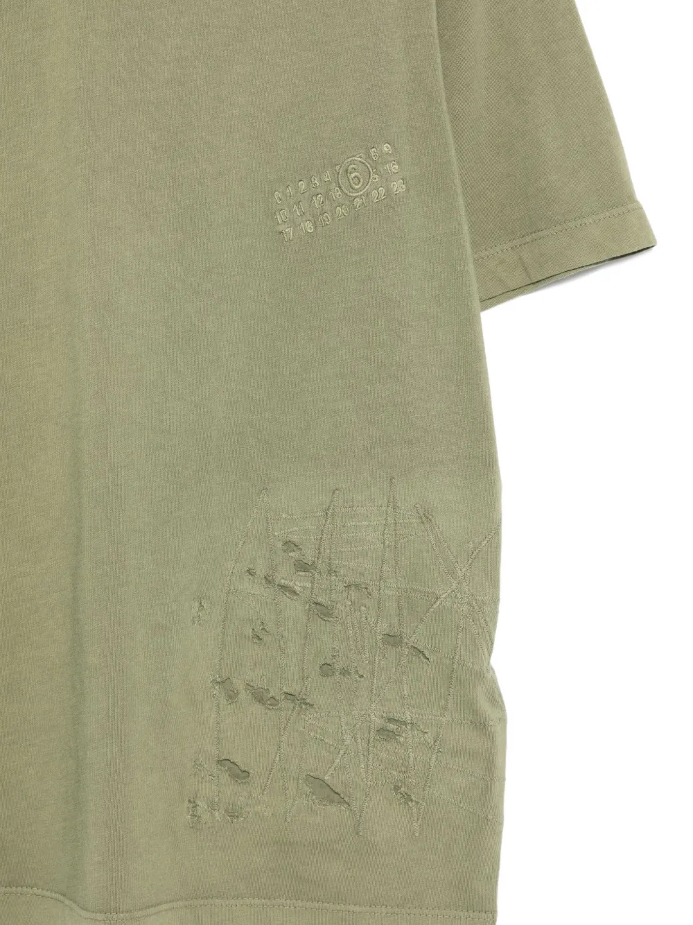 MM6 Maison Margiela Kids T-shirt met geborduurd detail Groen