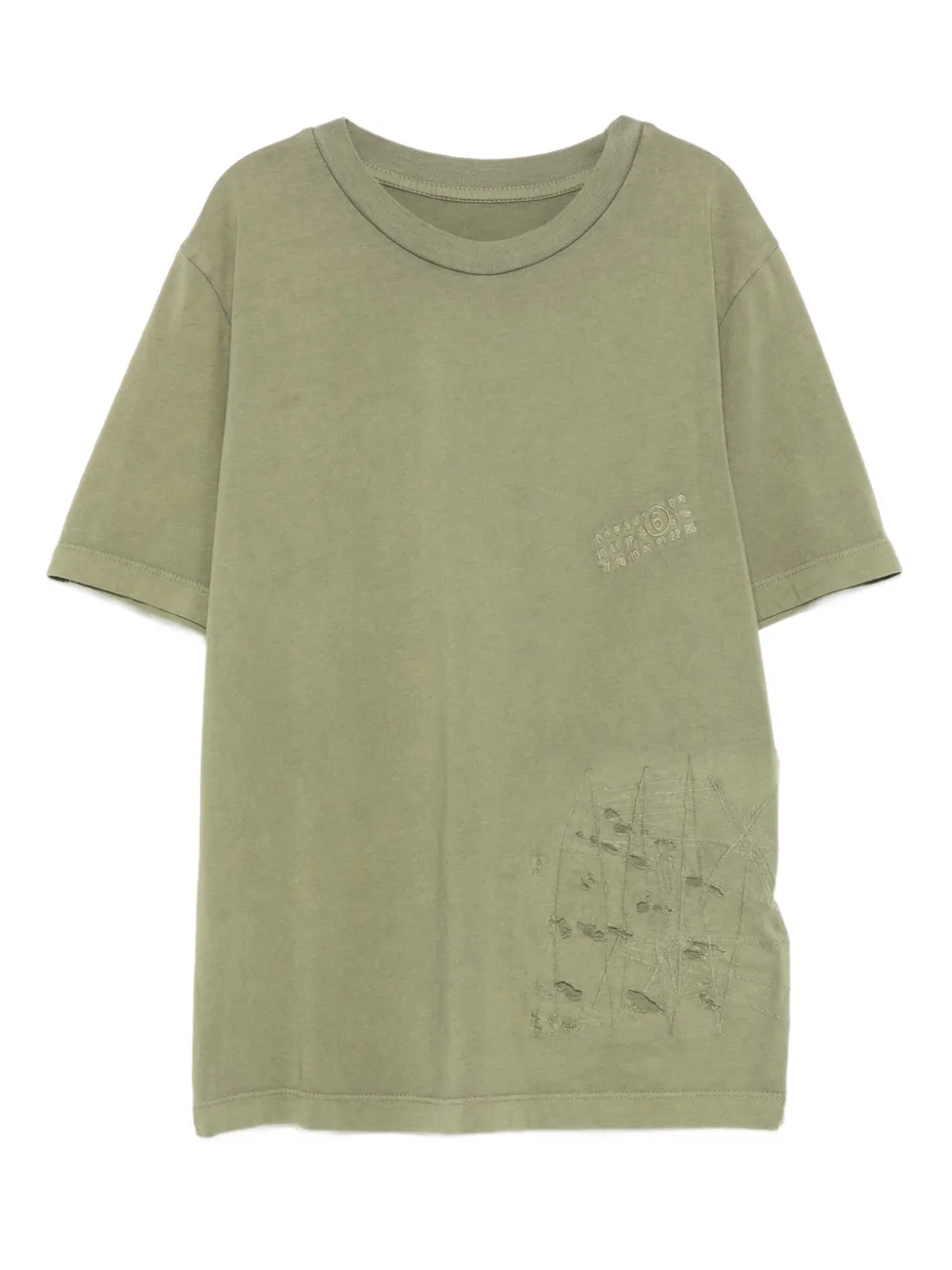 MM6 Maison Margiela Kids embroidered detail t-shirt | Green | Image 1
