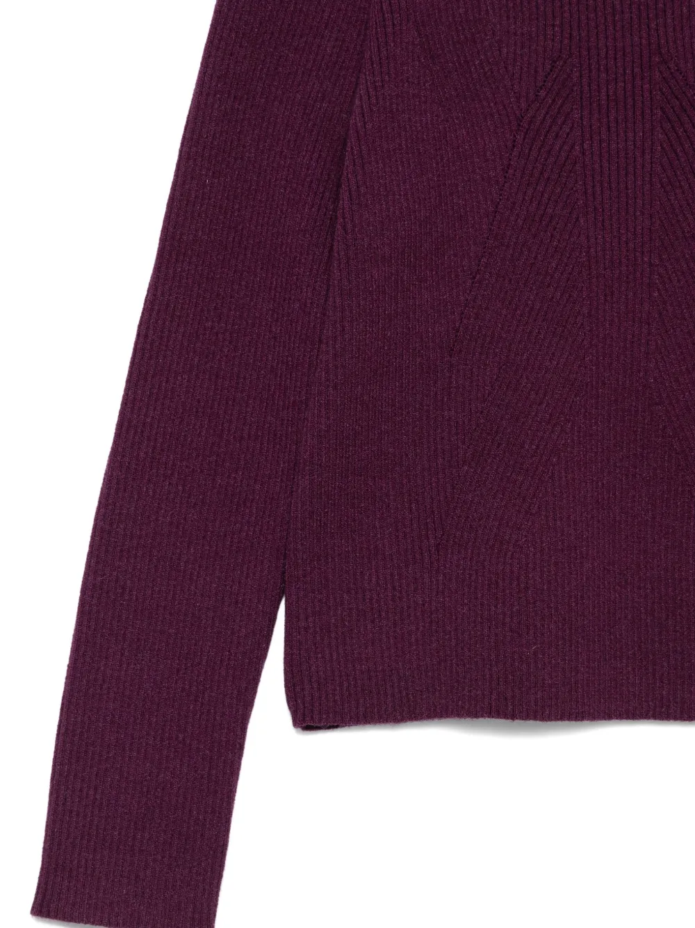 Twinset High-neck Ribbed Sweater In Purple