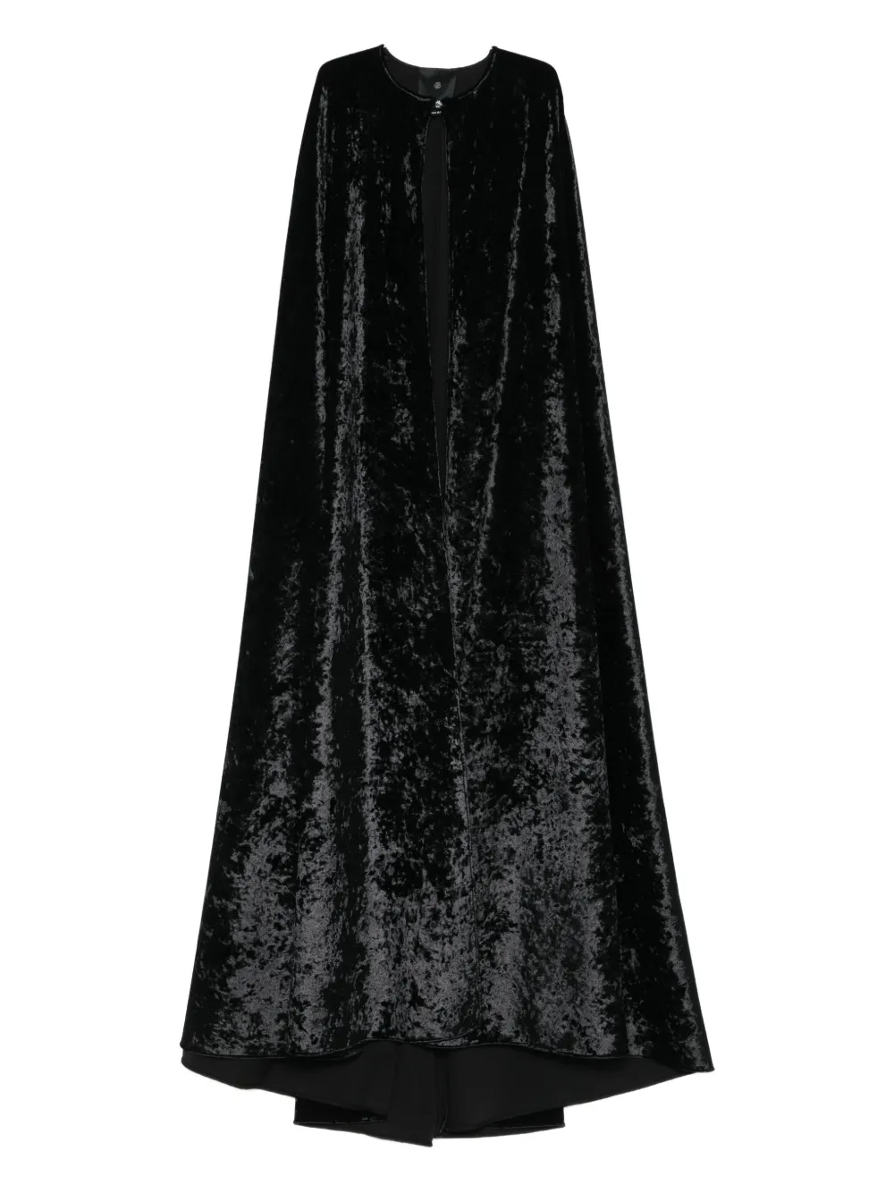 Chb Christian Boaro Crushed-velvet Cape In Black